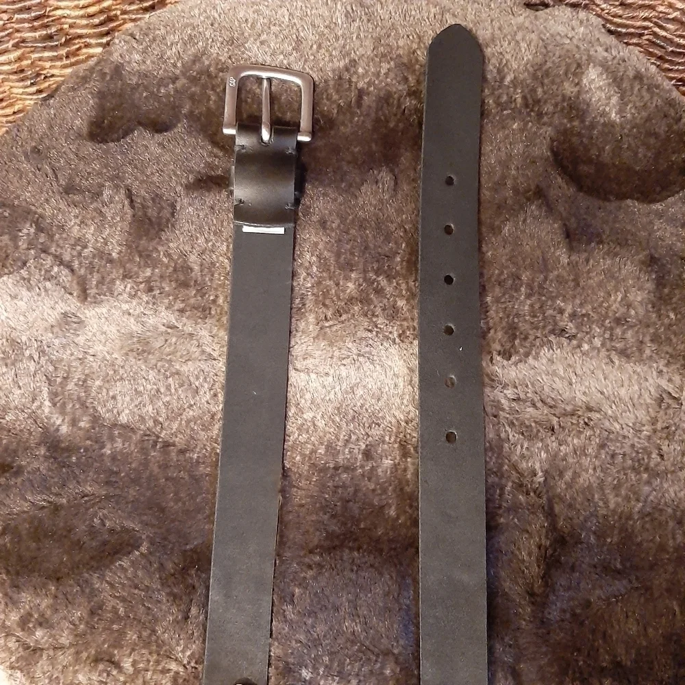 Gap Leather Belt Juniors XL Black Silver Casual School Dressy Girls Boys Kids